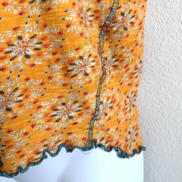 Natural Life Baby Tee Womens Small Yellow Floral Colorful Hippie Beach Summer - Picture 4 of 9